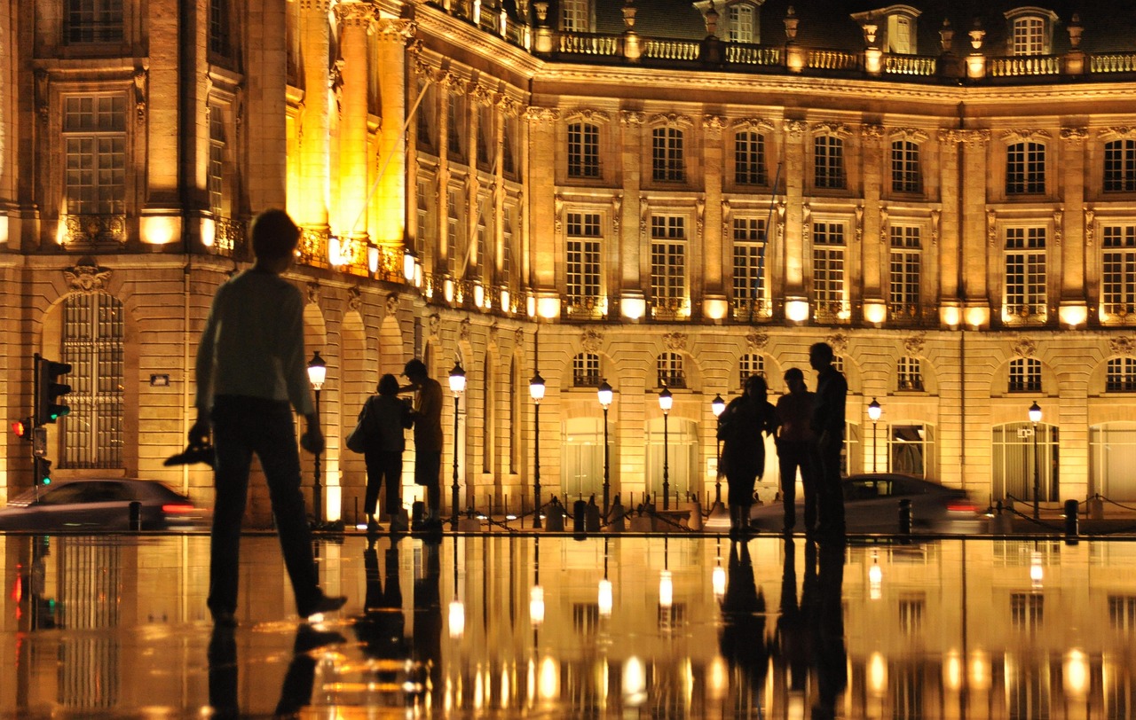 bordeaux, evening, city, illuminated, architecture, docks, urban, mirror, bordeaux, bordeaux, bordeaux, bordeaux, bordea
